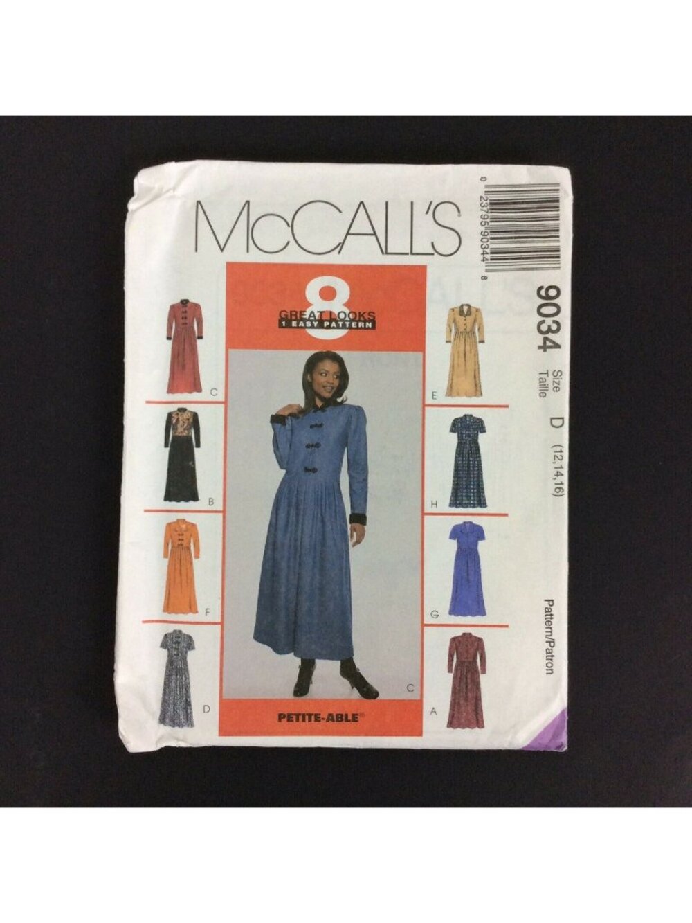 McCalls 9034 Womens Dress Sewing Pattern Size 12 14 16 Modest Midi Length